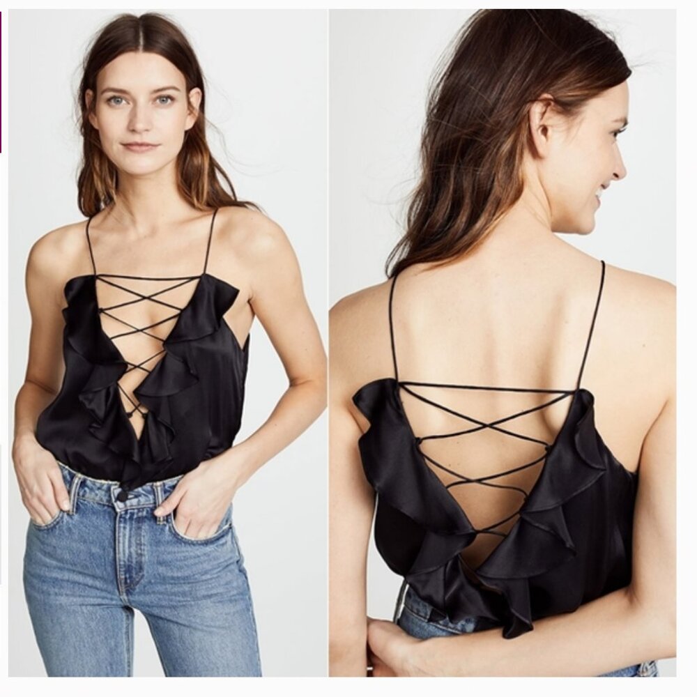 Cami NYC The Ruffle Charlie Silk Top - REVERSIBLE!